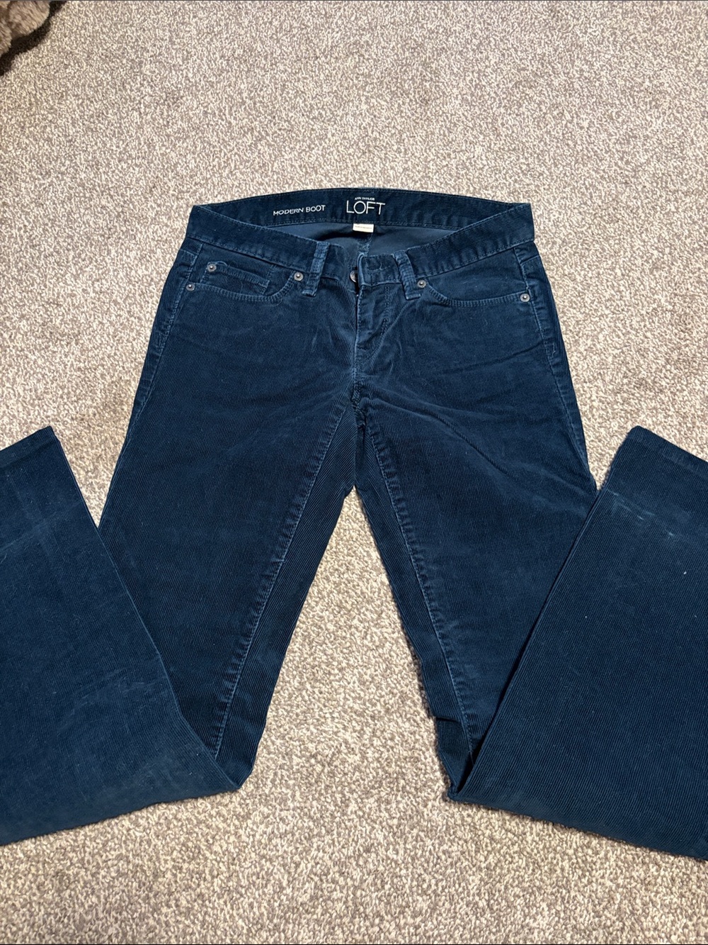 LOFT Women's Dark Navy Corduroy Boot-Cut Jeans